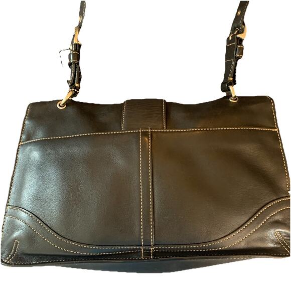 Coach 9741 Black Leather Soho Shoulder Bag, Handbag with Flap & Snap Closure - Picture 6 of 16